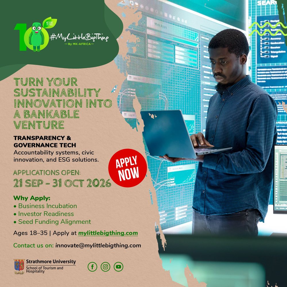 #MyLittleBigThing 2026 Challenge poster, Transparency & Governance Tech track. Applications open 21 September to 30 November 2026.